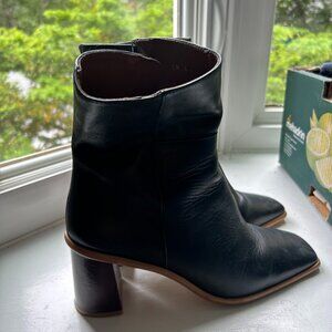 Aloha West Vintage Black Leather Ankle Boots